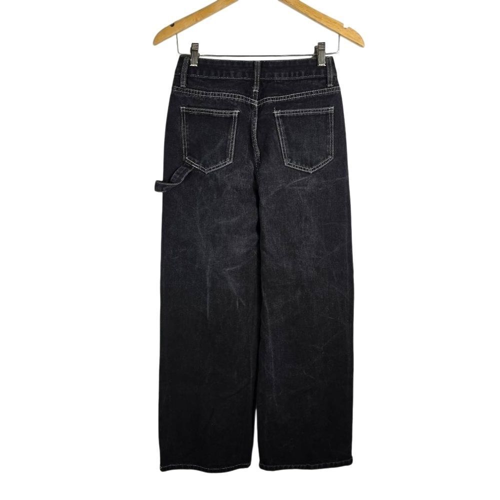 Mauv Studio Black Star Letter Graphic Cargo Jeans Size S - Picture 3 of 12